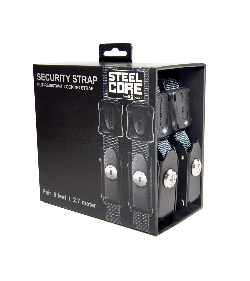 Steelcore Security Strap Pair, SSB-9-P, locking straps, locks, security, steelcore, Accessories - Steelcore Theft Resistant Locking Security Straps are ideal for securing your assets including bikes, motorcycles, surfboards, coolers, sporting goods, tools, and more. - Imported and distributed in North &amp; South America by Lindeco Genuine Powersports.